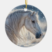  Paard in de Sneeuwseizoenen Groeten Vakantie Keramisch Ornament (Voorkant)