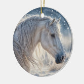  Paard in de Sneeuwseizoenen Groeten Vakantie Keramisch Ornament (Links)