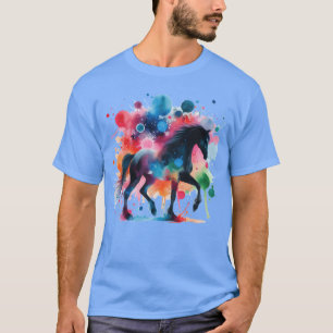 Paard in een kleurrijk ontwerp grappig t-shirt