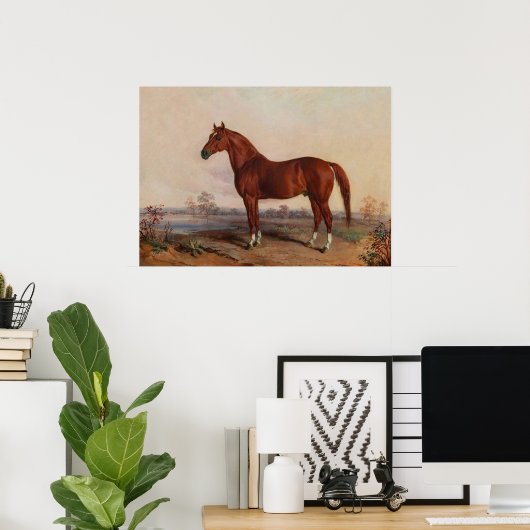 Paard in een Landschap  Kunst Poster (Thuiskantoor)