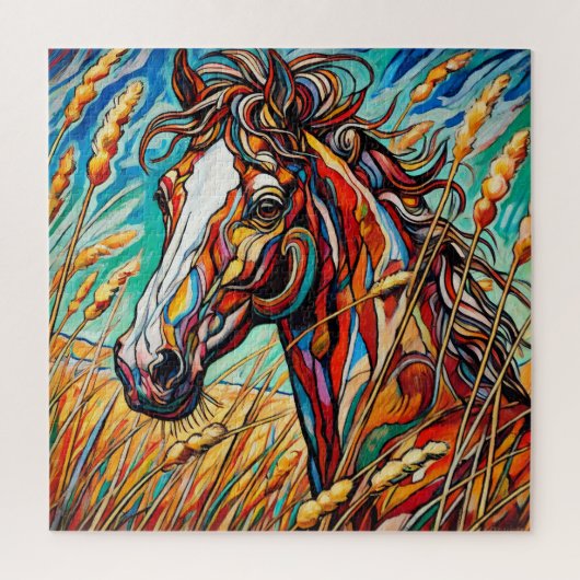 Paard in gras 600 stuk puzzel (Verticaal)