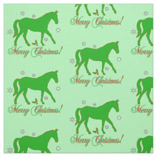 Paard in Silhouette Merry Kerstmis Stof