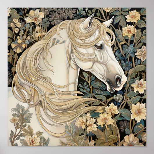 Paard in weide schilderen poster (Voorkant)