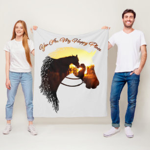Paard je bent mijn gelukkige Vrouw van de Paardse  Fleece Deken