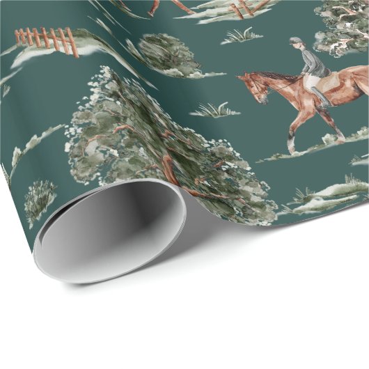 paard Jockey Riding Birthday Cadeaupapier (Rol Hoek)