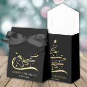 Paard Kerstboom Gouden glitter Ruitersport Bedankdoosjes