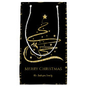 Paard Kerstboom Gouden glitter Ruitersport Klein Cadeauzakje (Voorkant)