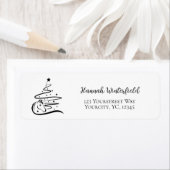 Paard Kerstboom zwart en wit Ruitersport Etiket (Insitu)