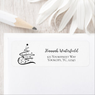 Paard Kerstboom zwart en wit Ruitersport Etiket