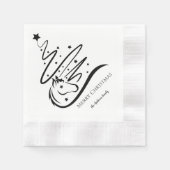 Paard Kerstboom zwart witRuitersport Servet (Voorkant)