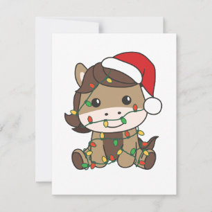 Paard Kerstmis Winter Dieren Vakantie Paarden Feestdagenkaart