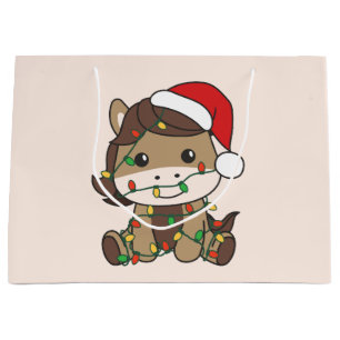 Paard Kerstmis Winter Dieren Vakantie Paarden Groot Cadeauzakje