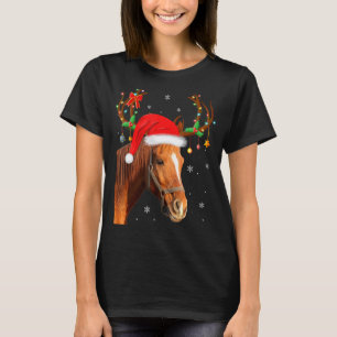Paard Kerstverlichting Rendier Kerstman Paard Kers T-shirt