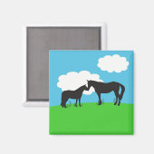 Paard Kisses Magnet Magneet (Voorkant / Achterkant)