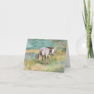 Paard Kunst Schilderij Witte Paard Aquarel Kaart