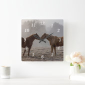Paard Liefde Wandklok Vierkante Klok (Huis)