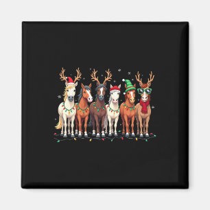 Paard Liefhebber Kerstman Hoed Kerstmis Xmas Vakan Magneet