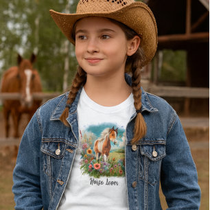Paard Liefhebber Pinto Veulen Meisjes  T-shirt