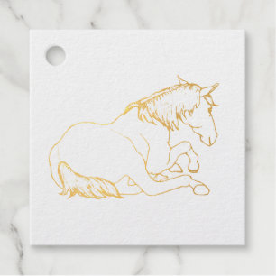  PAARD Liggend, Lijntekening Bedankjes Labels
