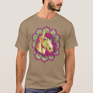 Paard Mandala Paarden Liefhebber Gift Girl retro T-shirt
