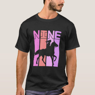 Paard meisje 9e verjaardag paardrijden 9 jaar oud t-shirt