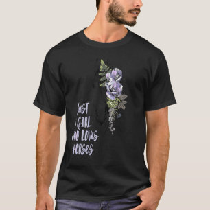 Paard Meisje Bloemen Ruiter Jockey Rancher Ruiter T-shirt