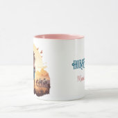 Paard meisje Cowgirl paard lover woestijn zonsonde Mok (Midden)