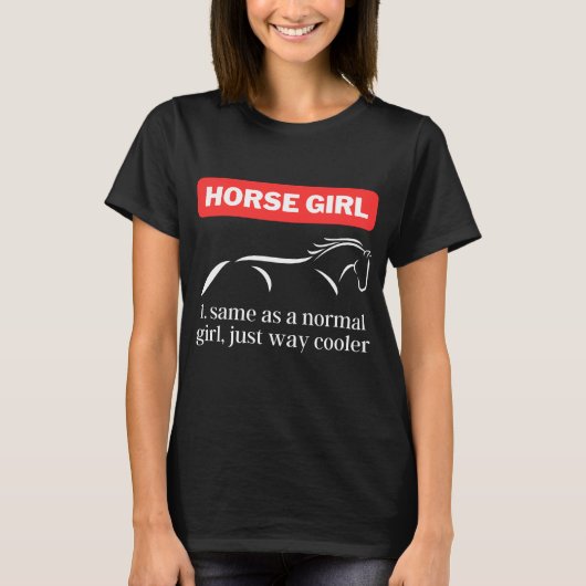 Paard Meisje, Grappig Paard Rijden Liefhebber T-shirt (Voorkant)
