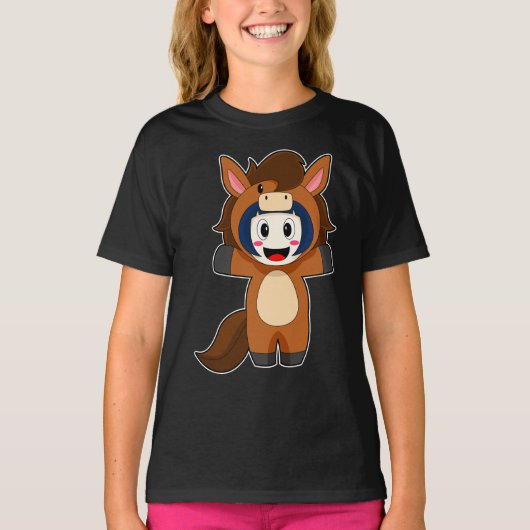 Paard Meisje Kostuum T-shirt (Voorkant)