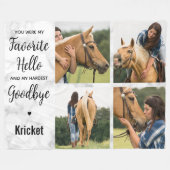 Paard Memorial Equestrian Keepsake Fotocollage Fleece Deken (Voorkant (Horizontaal))