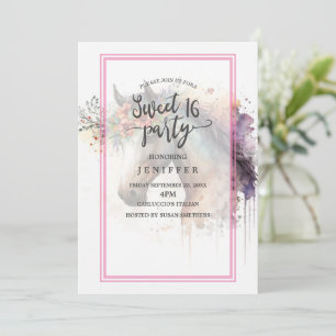 Paard met bloemenkrans. kaart