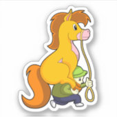 Paard met Boy.PNG Sticker (Voorkant)