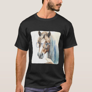 Paard met bril lezen van een boek Studious Equine T-shirt