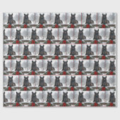 Paard met een kerstkrans cadeaupapier (Vlak)