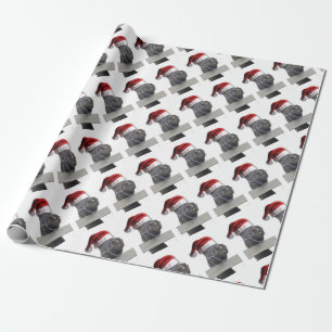 Paard met een Kerstman Hoed Cadeaupapier