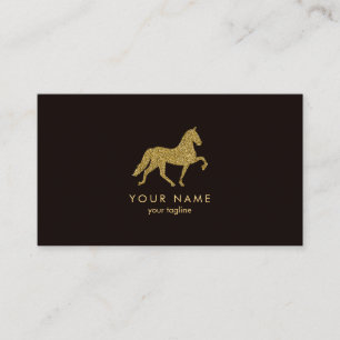 Paard met Golden Glitter Paardentrainer Visitekaartje