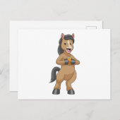 Paard met mok sinaasappelsap briefkaart (Voorkant / Achterkant)