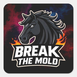 Paard met Motiverende Tekst Sterke Geest Cadeau Vierkante Sticker