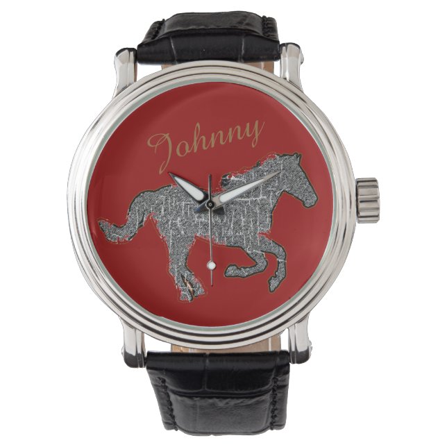 Paard met naam horloge (Voorkant)
