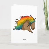 Paard met regenboogkleurige manen kaart (Achterkant)