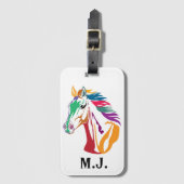 Paard Met Veel Kleuren Bagagelabel (Voorkant (verticaal))