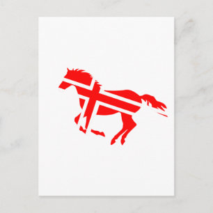 Paard met vlag briefkaart