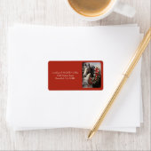 Paard met Winter Krans Kerstmis Adres Etiket (Insitu)