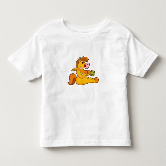 Paard met wortel kinder shirts (Voorkant)