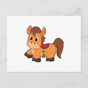 Paard met zadel briefkaart