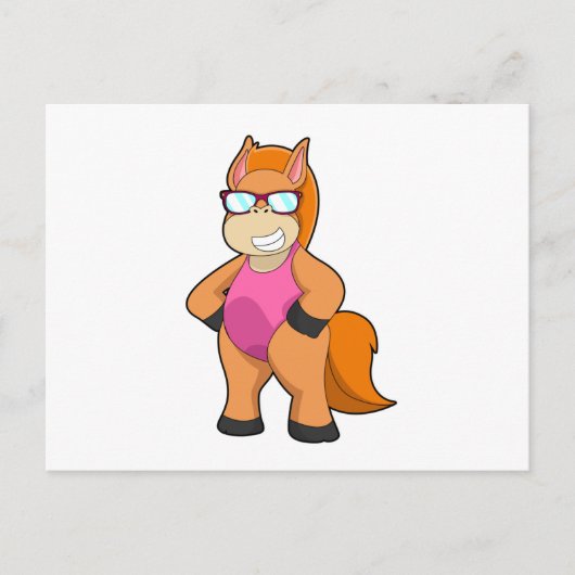 Paard met Zonnebril Briefkaart (Voorkant)