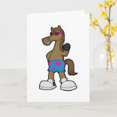 Paard met zonnebril kaart (Gele Bloem)