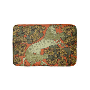 Paard middeleeuwse kunst ambachten Art Nouveau Badmat