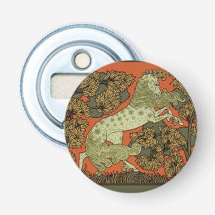 Paard middeleeuwse kunst ambachten Art Nouveau Button Flesopener