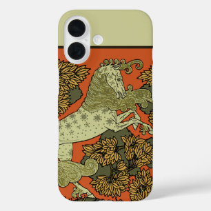 Paard middeleeuwse kunst ambachten Art Nouveau iPhone 16 Hoesje